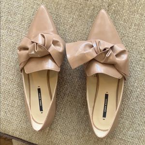 Zara Patent Knot Flats